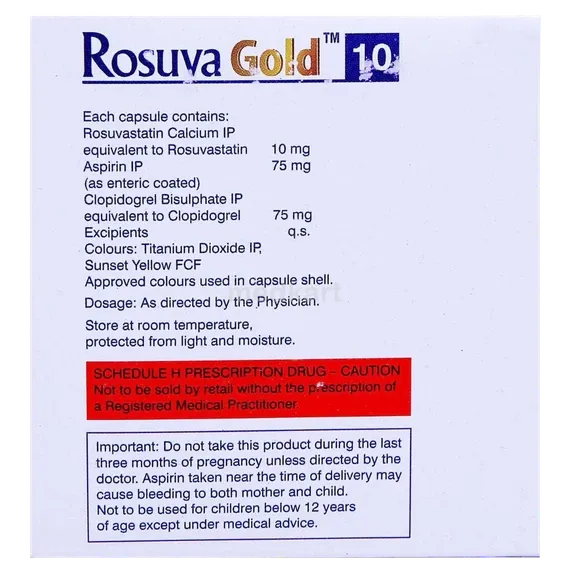 rosuva gold 10mg capsule 10's